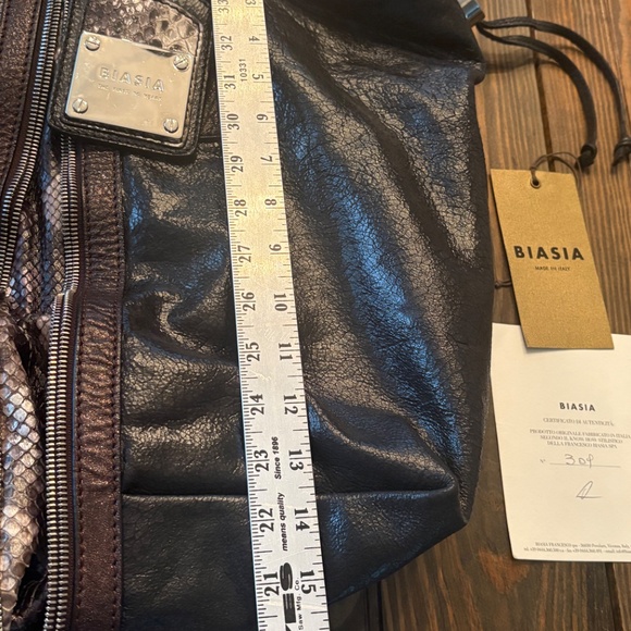 Limited Edition 30 Years Biasia Genuine Leather Snake Bag Metallic Purple Silver - Picture 3 of 13